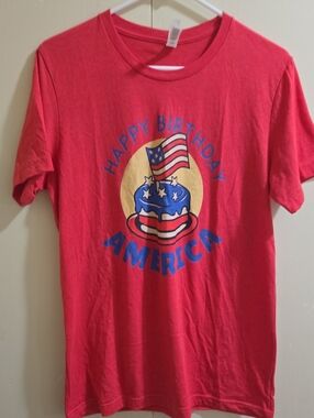 Bella Canvas Red "Happy Birthday America" Graphic Tee